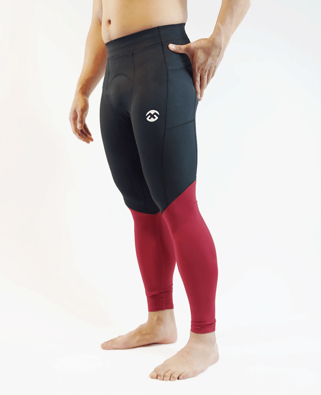 Black and red men's powerlifting tights